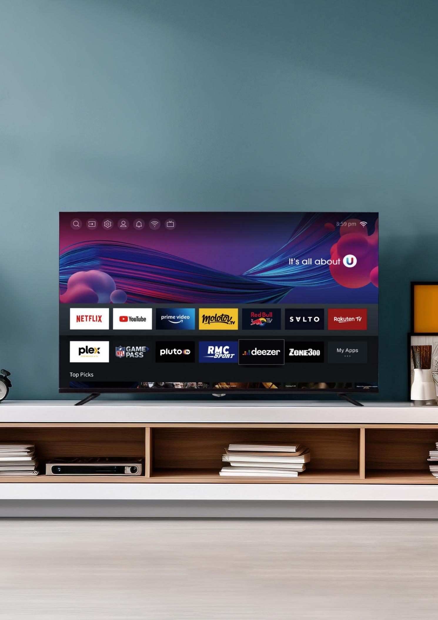 Hotel TV in room setting